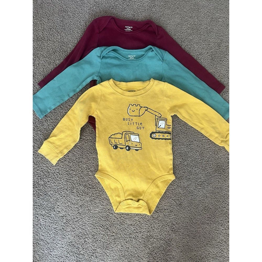 Carter's Long Sleeve Construction Truck Fall One-Piece 3 piece Lot - 24 months